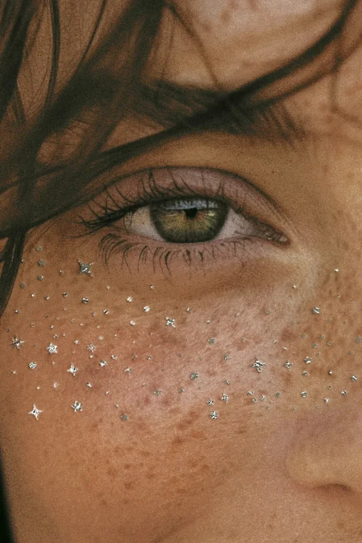 Silver Glitter Freckles Makeup Patches
