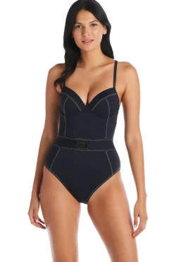 Stitched One Piece Swimsuit