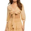 Tonal Textured Tie Front Crop Top