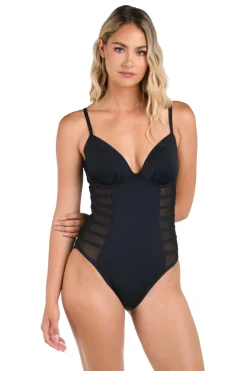 Underwire Mesh One Piece Swimsuit