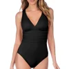 V-Neck Over The Shoulder One Piece Swimsuit