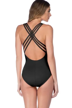 V-Neck Over The Shoulder One Piece Swimsuit