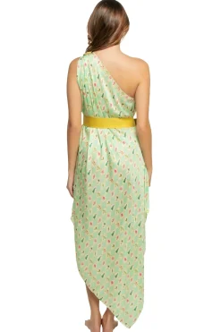 Asymmetrical Multi-Way Scarf Midi Dress