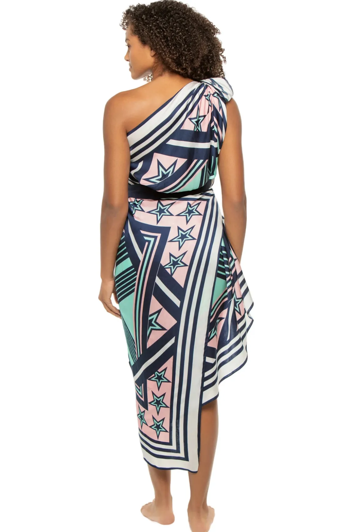 Asymmetrical Wrap Midi Dress