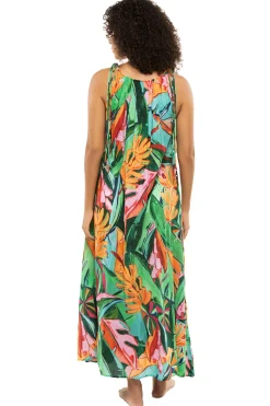 Banana Foliage Midi Dress