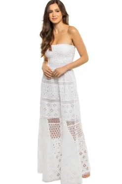 Belem Embroidered Strapless Maxi Dress