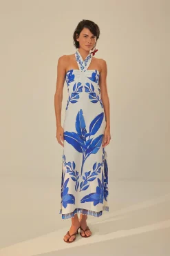 Blue Yard Halter Maxi Dress