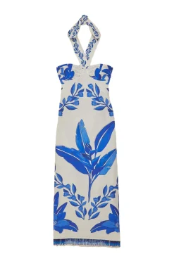 Blue Yard Halter Maxi Dress