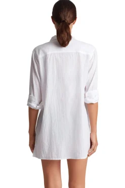 Button Down Cover Up Shirt Dress
