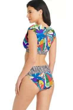 Cap Sleeve Crop Bikini Top