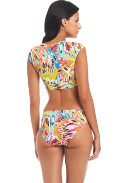 Cap Sleeve Crop Bikini Top