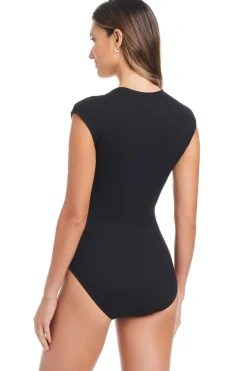 Cap Sleeve One Piece Swimsuit
