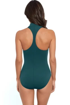 Coco Zip-Front Racerback One Piece Swimsuit