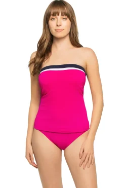 Colorblock Bandini Molded Bandeau Tankini Top