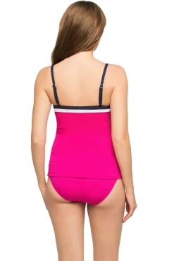Colorblock Bandini Molded Bandeau Tankini Top