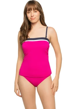 Colorblock Bandini Molded Bandeau Tankini Top