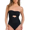 Convertible Draped Bandeau One Piece Swimsuit