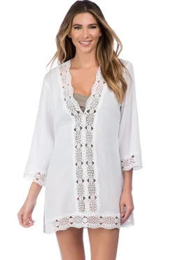 Crochet Lace Trim V-Neck Tunic