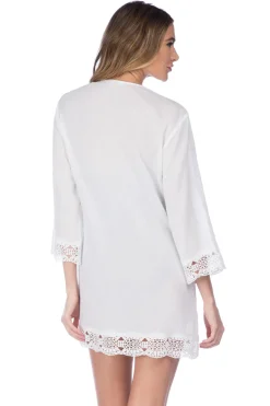 Crochet Lace Trim V-Neck Tunic