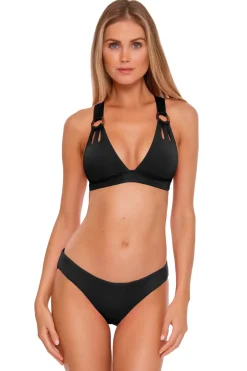Cutout Banded Triangle Bikini Top