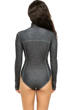 Danielle Black Denim Bodysuit