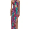 Electric Skin Halter Maxi Dress