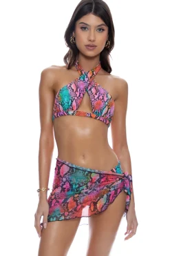 Electric Sky Cross Bikini Top