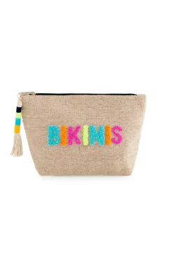 Embroidered Canvas Bikinis Pouch