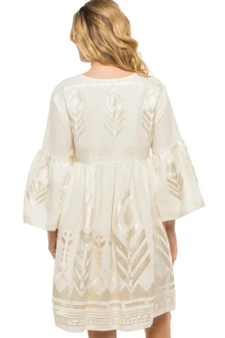 Embroidered Metallic Mini Dress