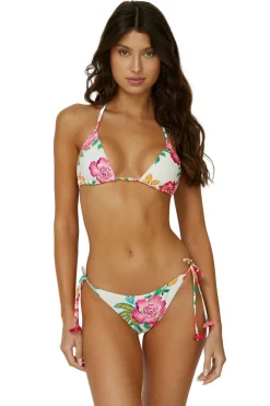 Embroidered Triangle Bikini Top