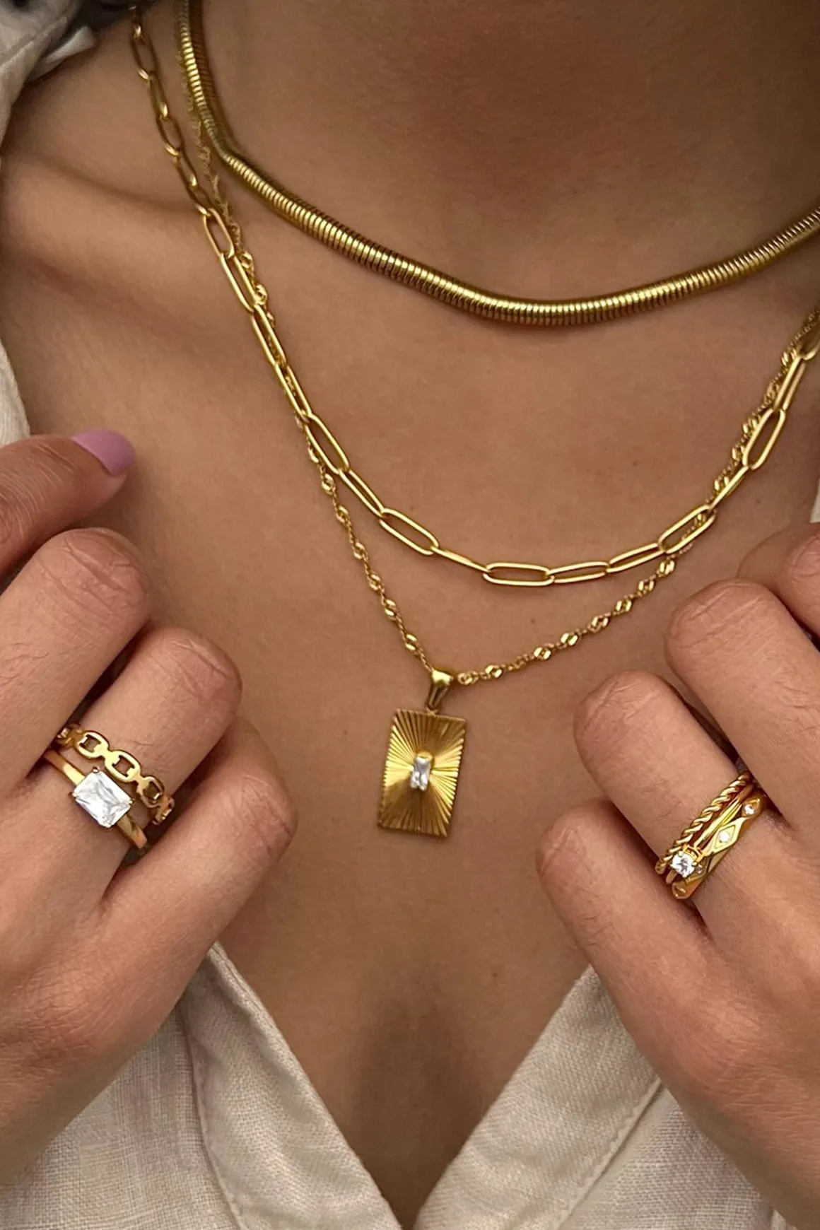 Fatima Sunburst Tag Necklace