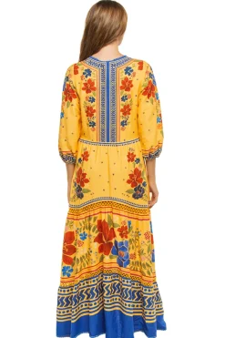 Floral Yard Yellow Maxi Dress