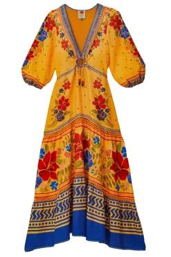 Floral Yard Yellow Maxi Dress