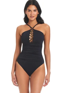 High Neck One Piece Swimsuit