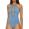 High Neck Plunge One Piece Swimsuit