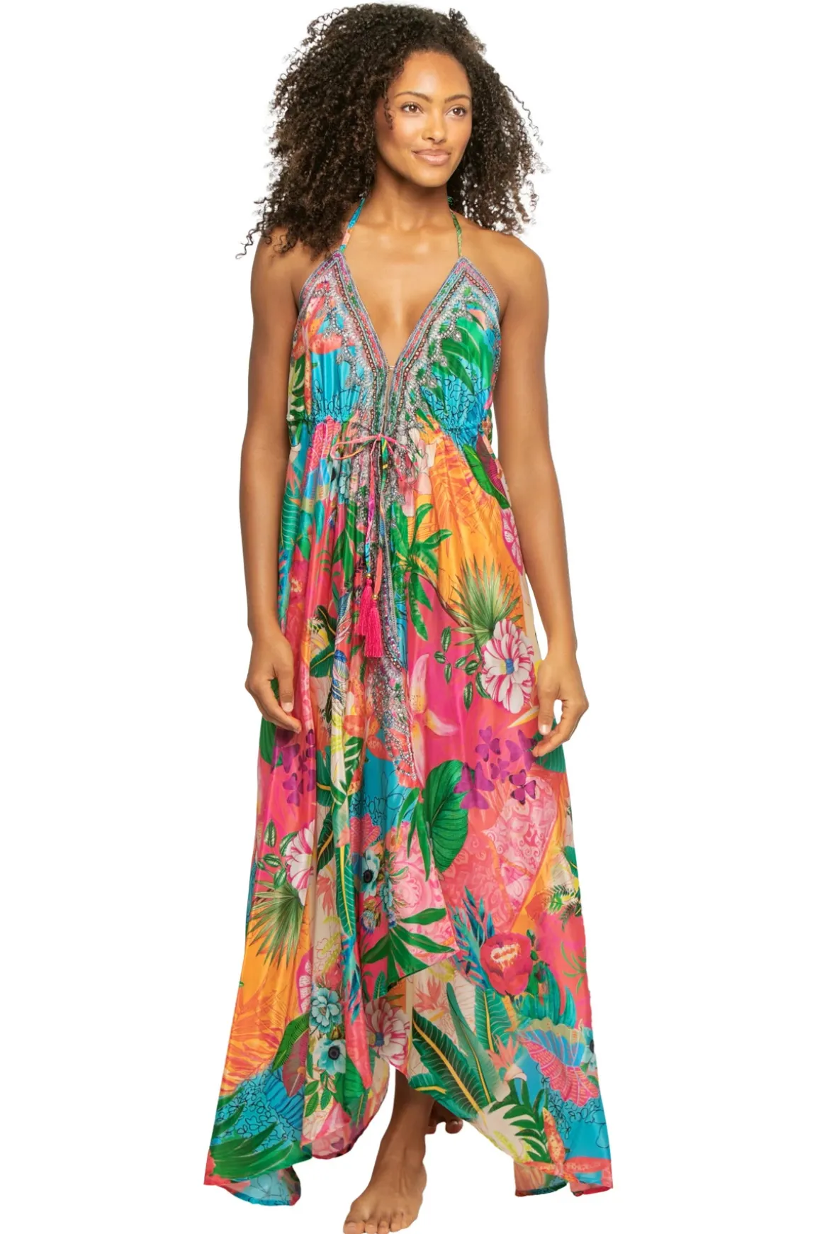 Hi-Low Halter Maxi Dress