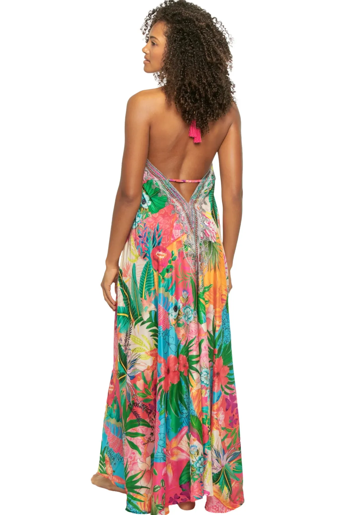 Hi-Low Halter Maxi Dress