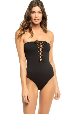 Joali Tie Front Bandeau One Piece Swimsuit