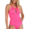 Keyhole High Neck One Piece Swimsuit