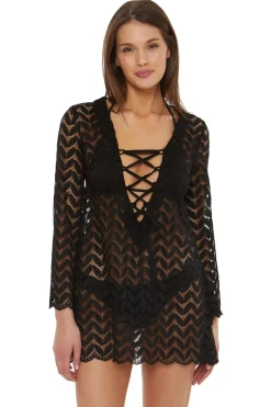 Lace-Up Crochet Tunic