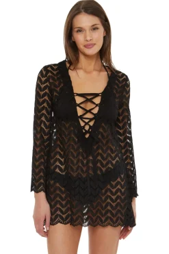 Lace-Up Crochet Tunic