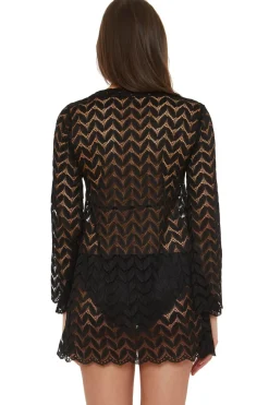 Lace-Up Crochet Tunic