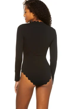 Long Sleeve Scallop One Piece
