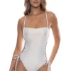 Luminous Lace-Up One Piece Swimsuit