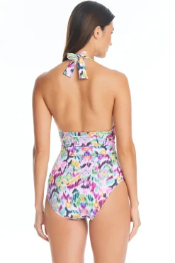 Maillot Halter Plunge One Piece Swimsuit