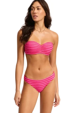 Mesh Effect Bandeau Bikini Top