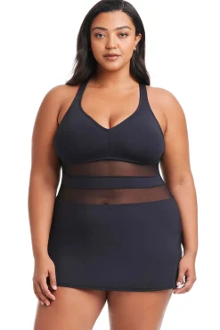 Mesh One Piece Swim Dress