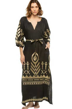 Metallic Embroidered Maxi Dress