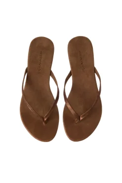 Metallic Thong Flip Flops