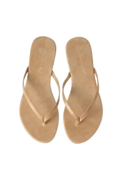 Metallic Thong Flip Flops